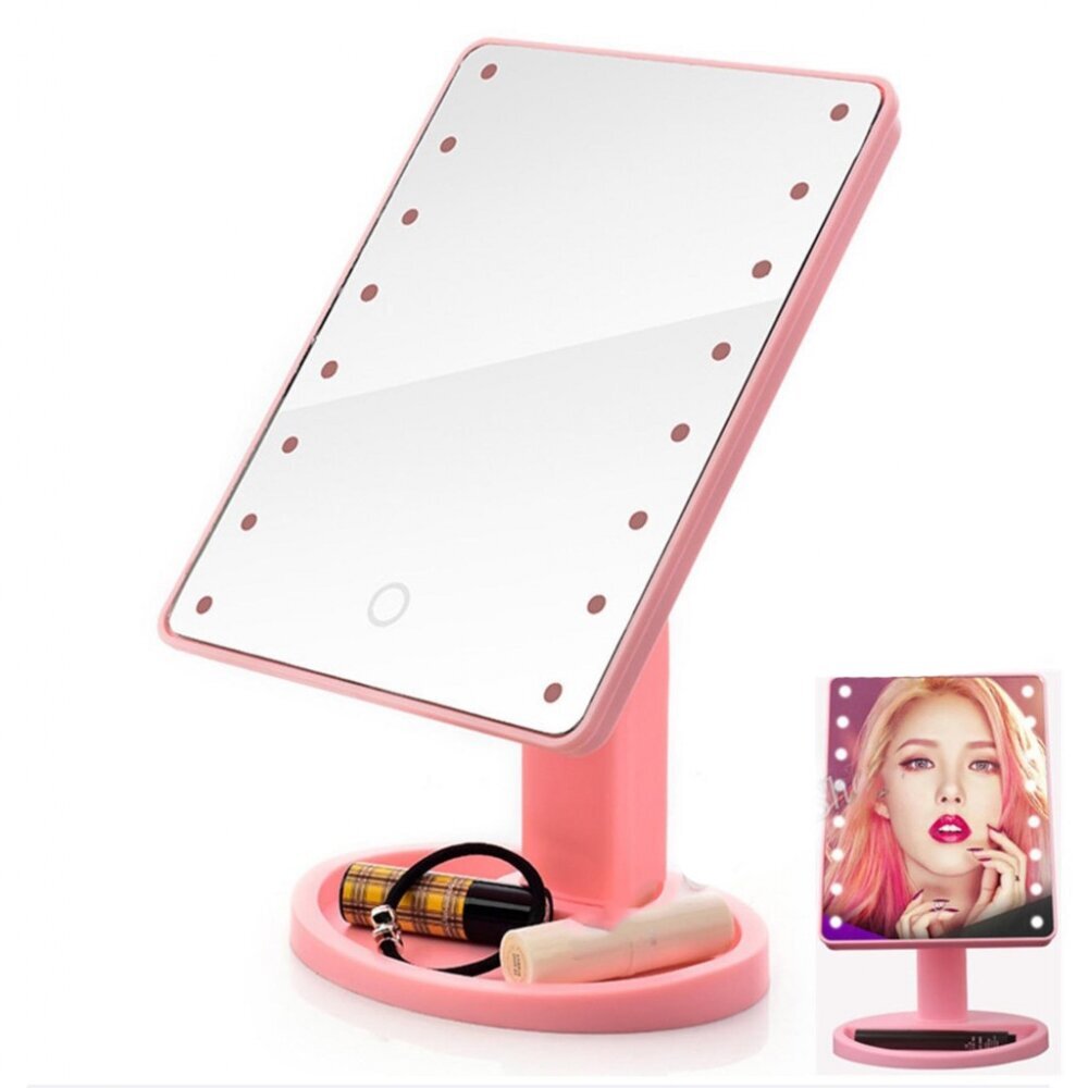 Led veidrodis su apšvietimu , rožinė цена и информация | Kosmetinės, veidrodėliai | pigu.lt