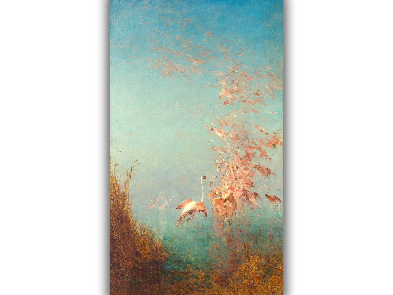 Reprodukcija Rožinių Flamingų Skrydis, Vaccarès Tvenkinys (1895) (Félix Ziem), 60x30 cm kaina ir informacija | Reprodukcijos, paveikslai | pigu.lt