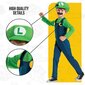 Karnavalinis kostiumas Super Mario Luigi, 109-126 cm цена и информация | Karnavaliniai kostiumai | pigu.lt