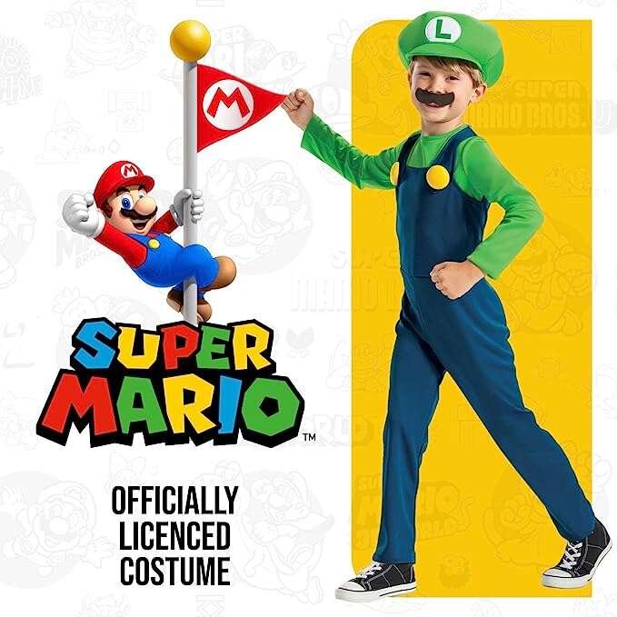 Karnavalinis kostiumas Super Mario Luigi, 109-126 cm kaina ir informacija | Karnavaliniai kostiumai | pigu.lt