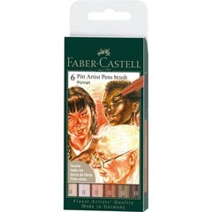 Набор ручек Pitt Faber-Castell, 6 шт. цена и информация | Kanceliarinės prekės | pigu.lt