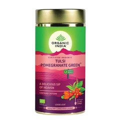 Ajurvedinė biri arbata Tulsi Pomegranate Green, Organic India, 100g kaina ir informacija | Arbata | pigu.lt