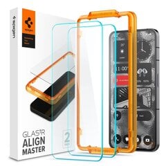 TEMPERED GLASS Spigen ALM GLAS.TR 2-PACK NOTHING PHONE 2 CLEAR цена и информация | Google Pixel 3a - 3mk FlexibleGlass Lite™ защитная пленка для экрана | pigu.lt