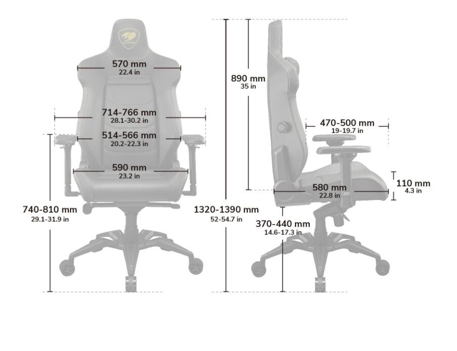 Žaidimų kėdė Cougar Armor EVO Royal, juoda kaina ir informacija | Biuro kėdės | pigu.lt