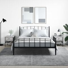 2-jų spintelių prie lovos komplektas vidaXL, pilkas kaina ir informacija | Spintelės prie lovos | pigu.lt