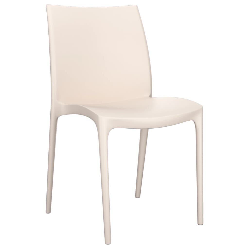 2-jų sodo kėdžių komplektas vidaXL, smėlio spalvos kaina ir informacija | Lauko kėdės, foteliai, pufai | pigu.lt