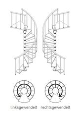 Spiraliniai laiptai Minka Venezia Ø140 cm, 309 cm kaina ir informacija | Laiptai | pigu.lt