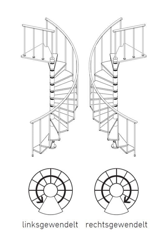 Spiraliniai laiptai Minka Venezia Ø140 cm, 309 cm kaina ir informacija | Laiptai | pigu.lt