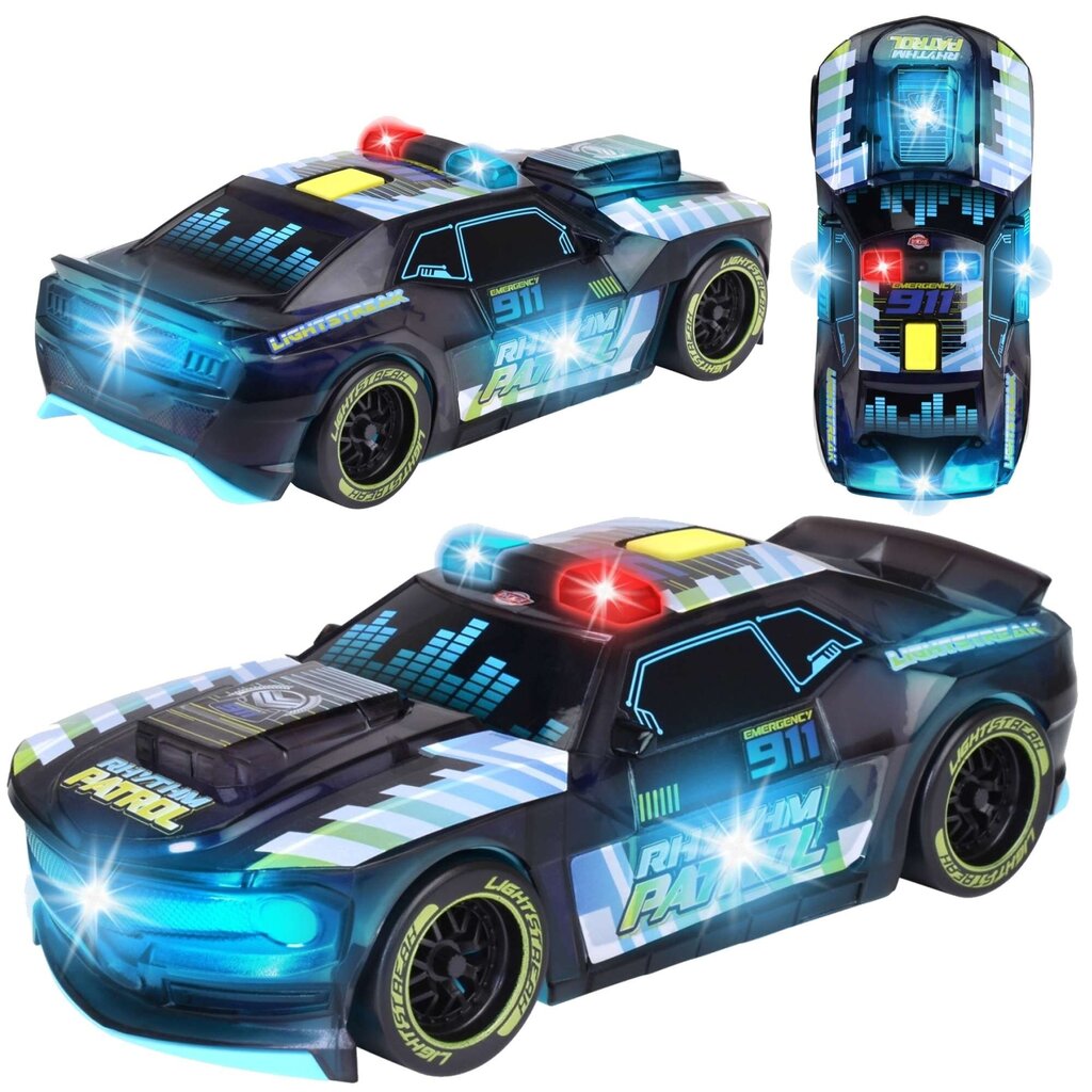 Policijos automobilis su šviesa ir garsu Rhythm Patrol Dickie Toys цена и информация | Žaislai berniukams | pigu.lt