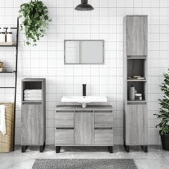 Vonios spintelė vidaXL, pilka цена и информация | Шкафчики для ванной | pigu.lt
