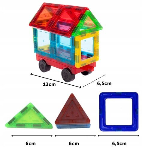 3D magnetiniai blokai, 70 el. kaina ir informacija | Konstruktoriai ir kaladėlės | pigu.lt