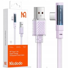 Кабель USB-C, угловой, мощный, сверхбыстрый, Mcdodo, 100 Вт, 1,2 м, фиолетовый цена и информация | Кабели для телефонов | pigu.lt