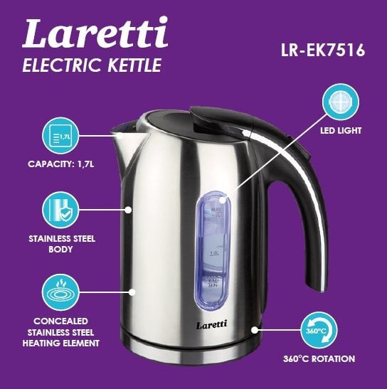 Laretti LR-EK7516 kaina ir informacija | Virduliai | pigu.lt
