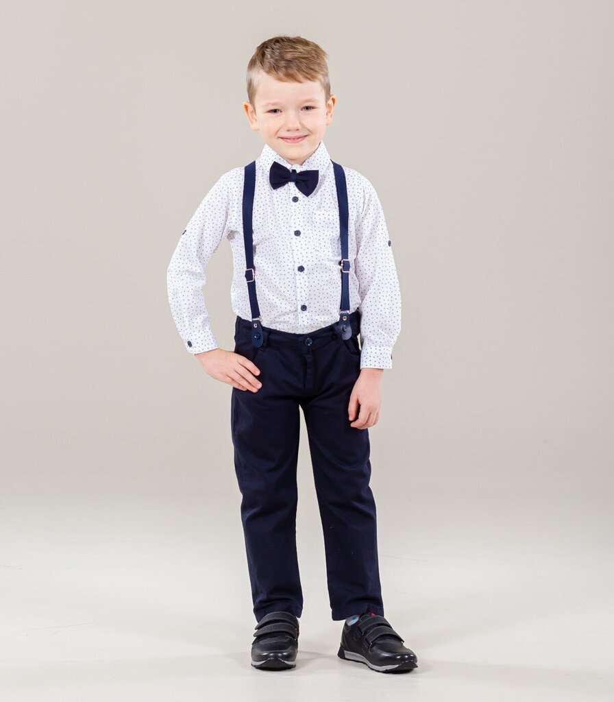 Šventinis kostiumo rinkinys berniukams Muud Brändid, 853010 01, 853010*01-110 baltas цена и информация | Kelnės berniukams | pigu.lt