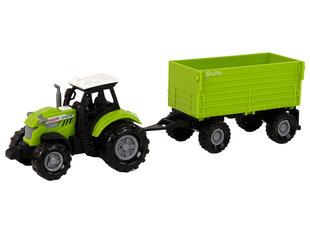 Traktorius su priekaba LeanToys Green Farm kaina ir informacija | Žaislai berniukams | pigu.lt