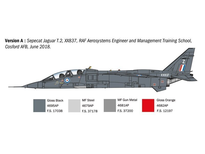 Surenkamas lėktuvo modelis Italeri Jaguar T.2 RAF Trainer kaina ir informacija | Konstruktoriai ir kaladėlės | pigu.lt