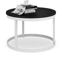 Kavos staliukas ADRK Furniture Rinen, 55x55cm, juodas/baltas kaina ir informacija | Kavos staliukai | pigu.lt