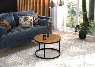 Кофейный столик ADRK Furniture Rinen, 55x55 см, коричневый/черный цвет цена и информация | Журнальные столы | pigu.lt