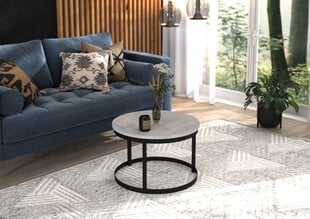Kavos staliukas ADRK Furniture Rinen, 55x55cm, pilkas, juodas kaina ir informacija | Kavos staliukai | pigu.lt