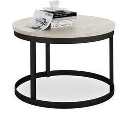 Kavos staliukas ADRK Furniture Rinen, 55x55cm, šviesiai rudas/juodas kaina ir informacija | Kavos staliukai | pigu.lt