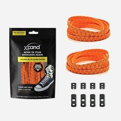 Эластичные шнурки Xpand No-Tie Neon Orange Reflective цена и информация | Средства для ухода за одеждой и обувью | pigu.lt