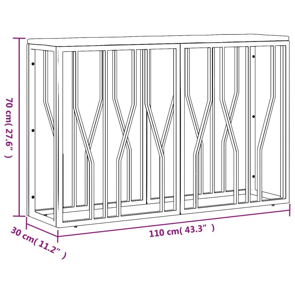 Konsolinis staliukas vidaXL, rudas/sidabrinis kaina ir informacija | Stalai-konsolės | pigu.lt