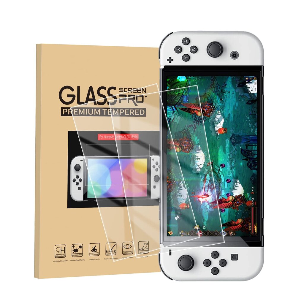 Nintendo Switch OLED Premium Tempered Glass Pro Series Anti-Fingerprint kaina ir informacija | Žaidimų kompiuterių priedai | pigu.lt