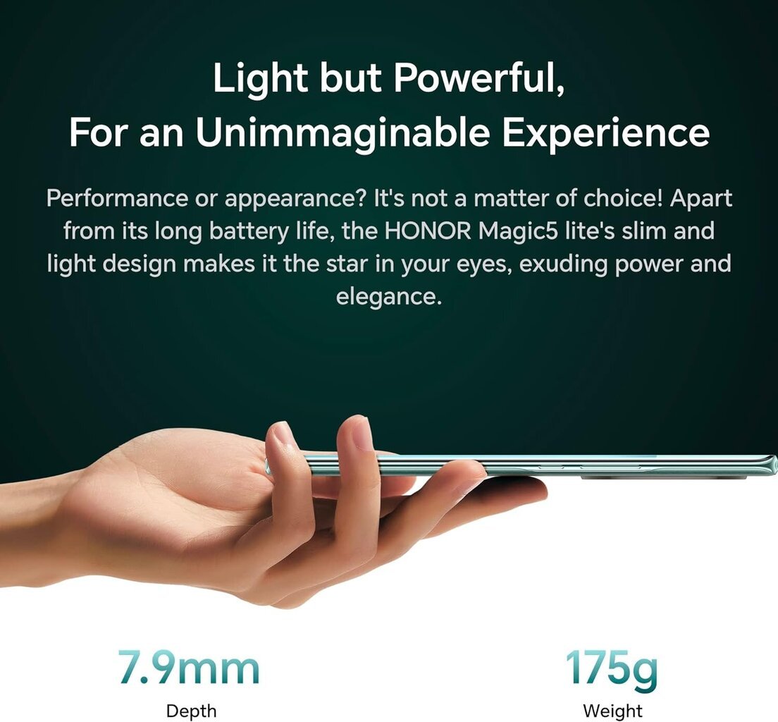 Honor Magic5 Lite 5G 8/256gb Black цена и информация | Mobilieji telefonai | pigu.lt