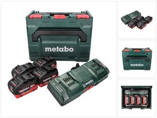 Аккумулятор Metabo, 18 В, 4 штуки, с двойным зарядным устройством цена и информация | Шуруповерты, дрели | pigu.lt