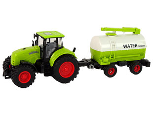 Traktorius su priekaba Lean toys, baltas/žalias kaina ir informacija | Žaislai berniukams | pigu.lt