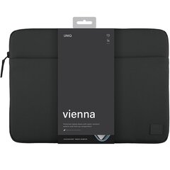 UNIQ etui Vienna laptop Sleeve 14" czarny|midnight black Waterproof RPET цена и информация | Чехлы для планшетов и электронных книг | pigu.lt