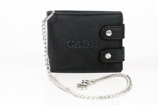Кожаный кошелёк с цепочкой CA$H Collection, черный цена и информация | Мужские кошельки | pigu.lt