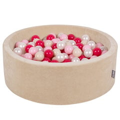 Kamuoliukų baseinas KiddyMoon Velvet Beige, 300 kamuoliukų kaina ir informacija | Žaislai kūdikiams | pigu.lt