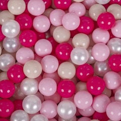 KiddyMoon Мягкая яма для мячей круглая 90X30см/300 мячей, пенопластовый бархатный бассейн для детских игр, сделано в ЕС, песочный бежевый:Babyblue/Light Pink/Pearl цена и информация | Игрушки для малышей | pigu.lt