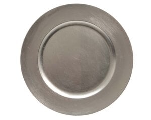 Тарелка декоративная GLOW D33 см, серебро цена и информация | Посуда, тарелки, обеденные сервизы | pigu.lt