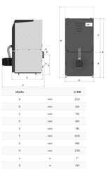 Granulinis katilas SlimKo Plus 12 kW kaina ir informacija | Šildymo katilai ir akumuliacinės talpos | pigu.lt