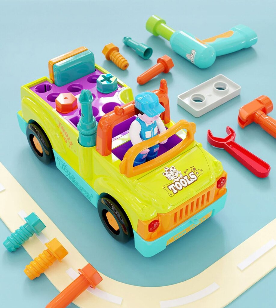 Išardomas automobilis su įrankiais Tools цена и информация | Žaislai berniukams | pigu.lt