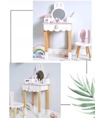 Medinis kosmetinis staliukas su kėde ir priedais kaina ir informacija | Lavinamieji žaislai | pigu.lt