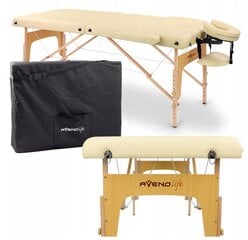 Sulankstomas masažinis stalas AvenoL, 60 cm, smėlio spalvos kaina ir informacija | Masažo reikmenys | pigu.lt