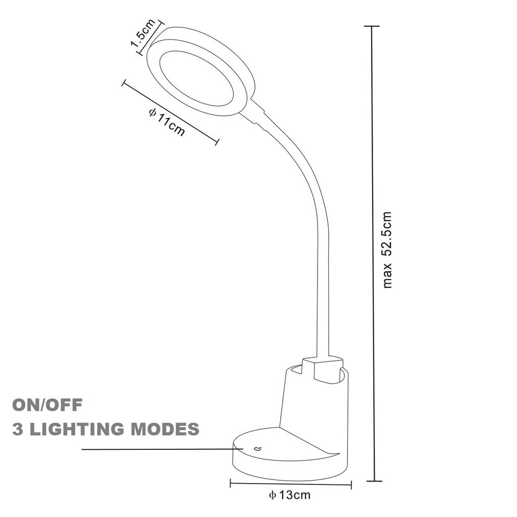 LED stalo šviestuvas G.LUX GD-UNO-T White kaina ir informacija | Staliniai šviestuvai | pigu.lt