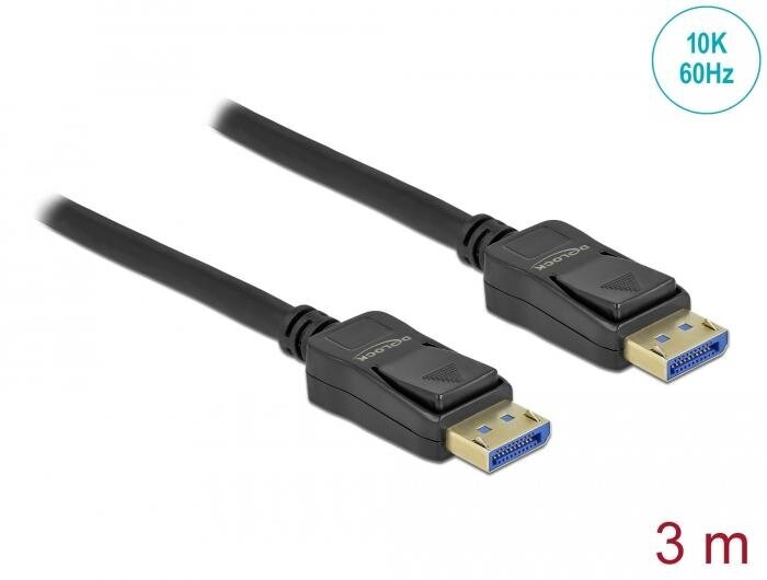 Delock, DisplayPort 2.0, 3 m цена и информация | Kabeliai ir laidai | pigu.lt