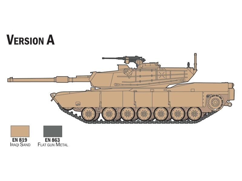 Surenkamas modelis M1 Abrams Italeri, 72004 kaina ir informacija | Konstruktoriai ir kaladėlės | pigu.lt