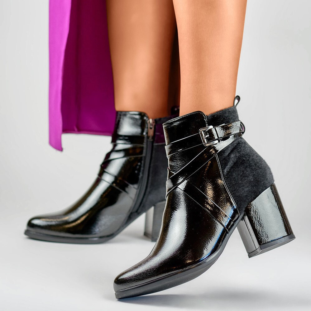 Aulinukai moterims, juodi цена и информация | Aulinukai, ilgaauliai batai moterims | pigu.lt