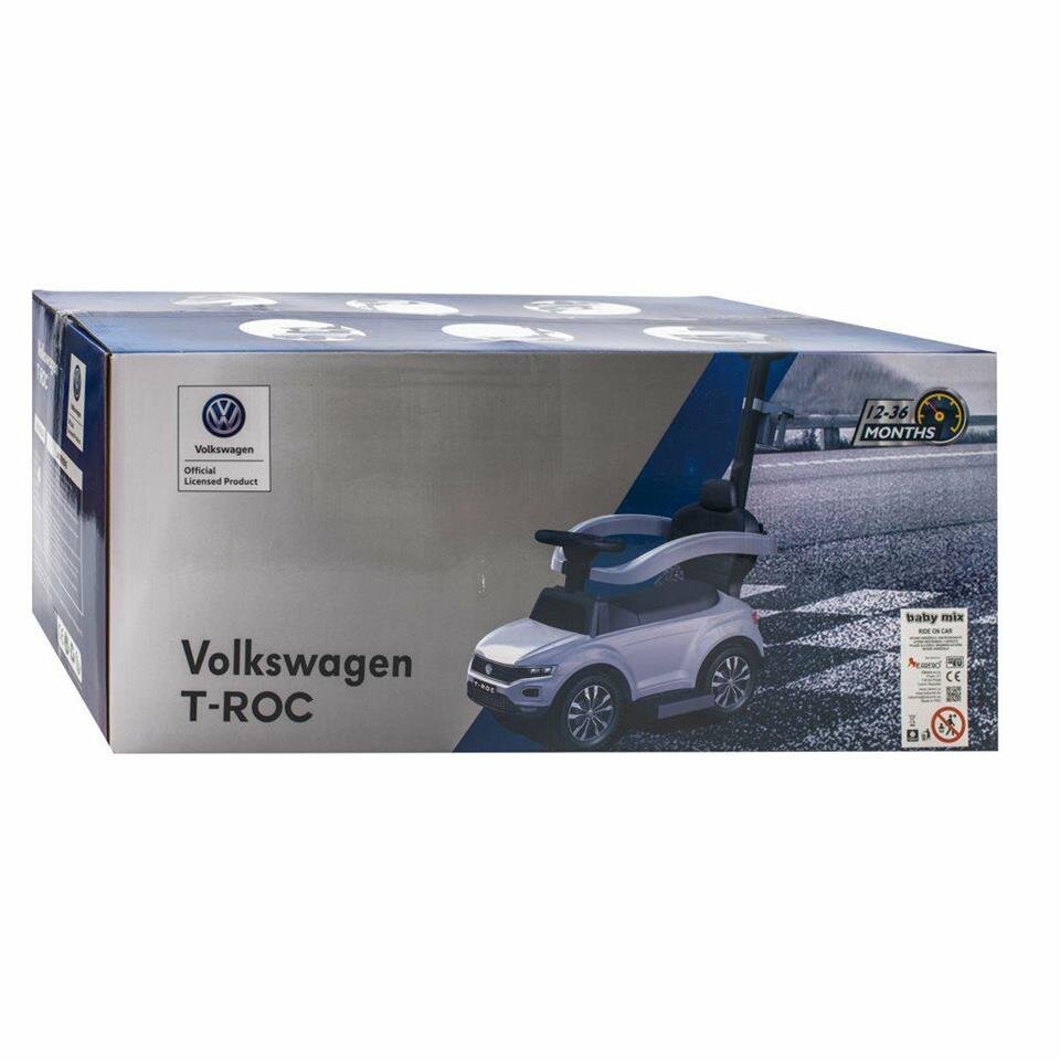 Paspiriama mašinėlė Volkswagen T-rock, balta kaina ir informacija | Žaislai kūdikiams | pigu.lt