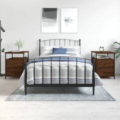 2-ių dalių naktinių spintelių komplektas vidaXL, rudas kaina ir informacija | Spintelės prie lovos | pigu.lt