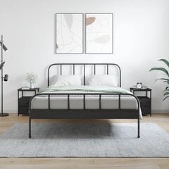 Naktinės spintelės vidaXL, 2 vnt., 34x35,5x50 cm, juodos kaina ir informacija | Spintelės prie lovos | pigu.lt