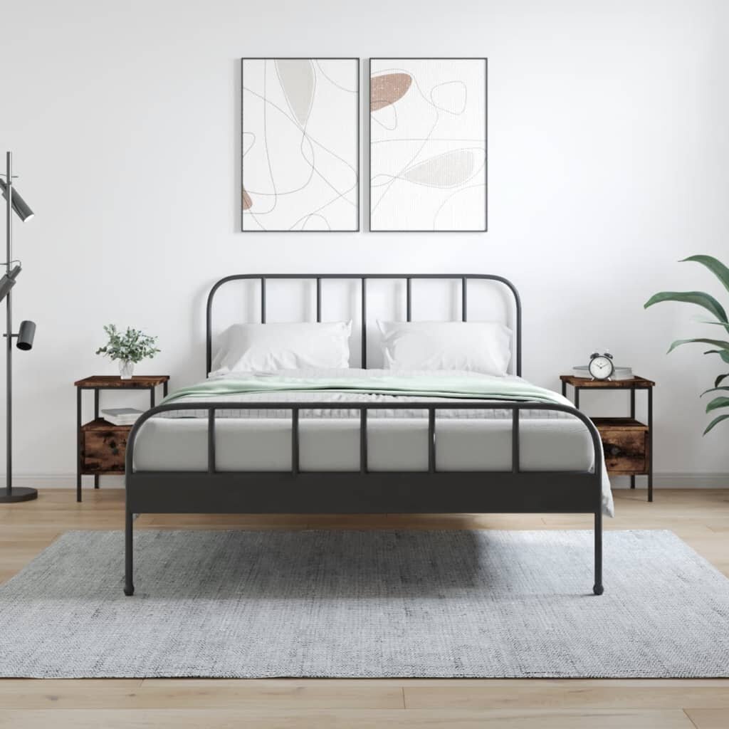 Naktinės spintelės vidaXL, 2vnt., 34x36x50 cm, rudos kaina ir informacija | Spintelės prie lovos | pigu.lt