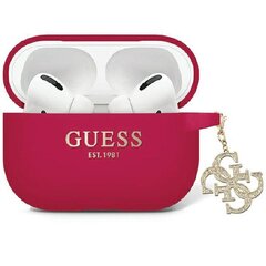 Guess GUAP2LECG4M AirPods Pro 2 cover purpurowy|magenta Liquid Silicone Glitter Triangle Charm цена и информация | Аксессуары для наушников | pigu.lt