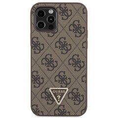 Guess GUHCP12MP4TDSCPW iPhone 12 | 12 Pro 6.1" brązowy|brown hardcase Crossbody 4G Metal Logo цена и информация | Чехлы для телефонов | pigu.lt