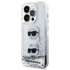 Karl Lagerfeld KLHCP14LLDHKCNS iPhone 14 Pro 6.1" srebrny|silver hardcase Liquid Glitter Karl & Choupette Heads цена и информация | Чехлы для телефонов | pigu.lt